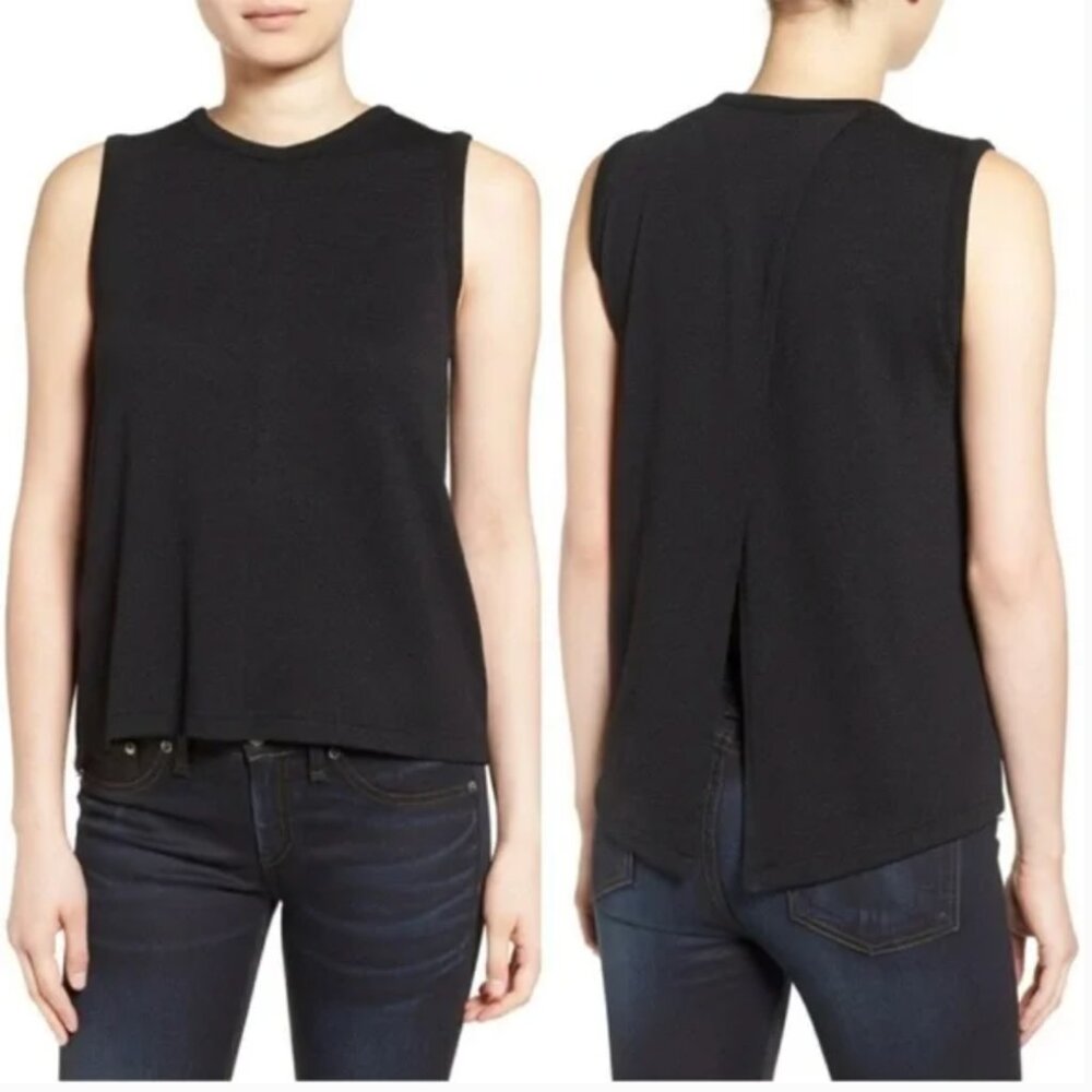 Rag & Bone Knit Open Back Tank Black size XS